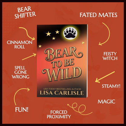 Book cover of 'Bear to Be Wild' by Lisa Carlisle with genre descriptors on a red background