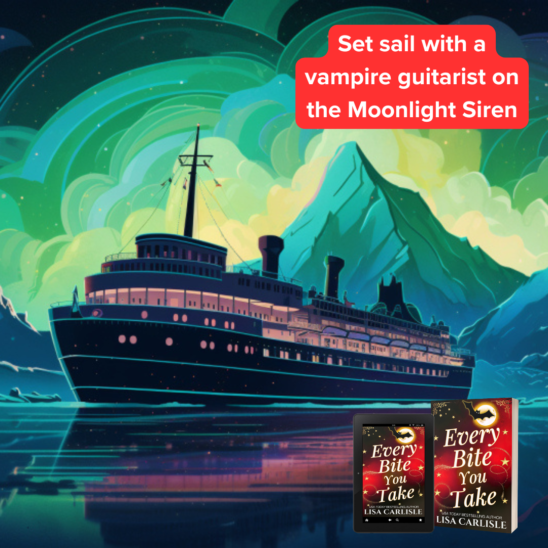 Cruise ship and book cover