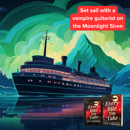 Cruise ship and book cover