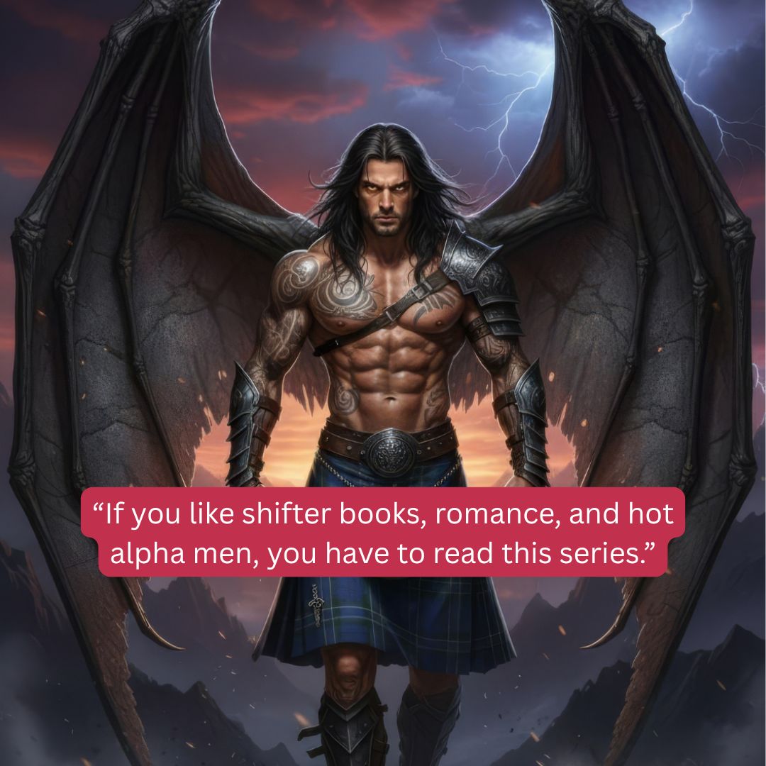 The Ultimate Shifter Romance Bundle by Lisa Carlisle — paranormal romance bundle.
Muscular man with wings against a dramatic sky, for shifter books and romance.