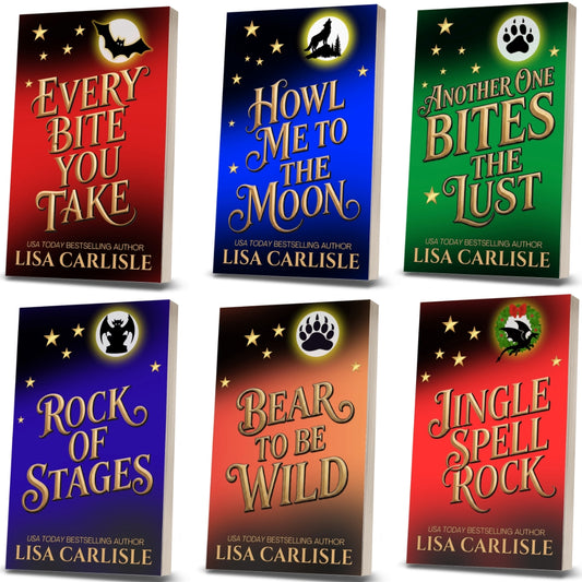 Six Moonlight Siren book covers by Lisa Carlisle 