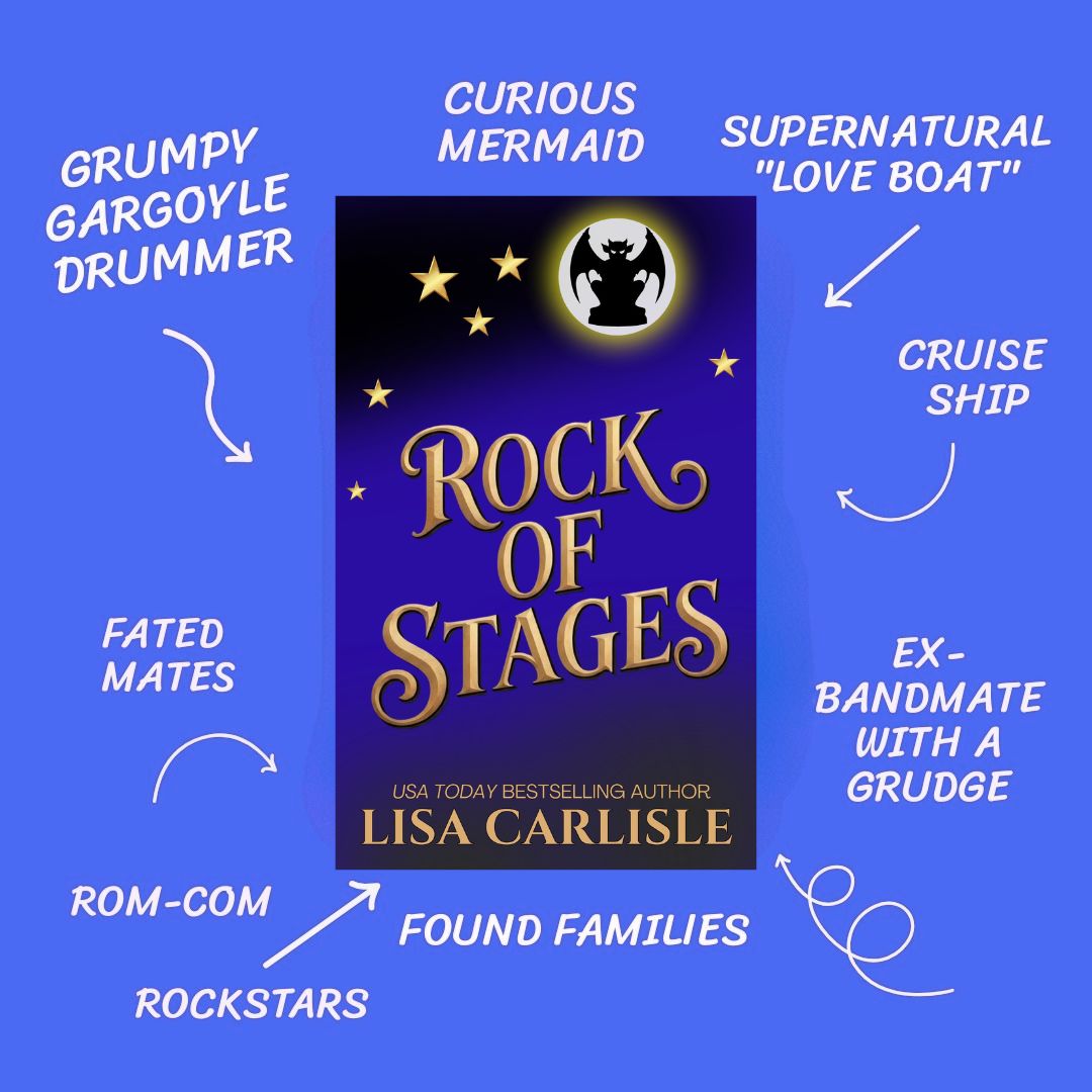Book cover of 'Rock of Stages' by Lisa Carlisle with thematic elements on a blue background